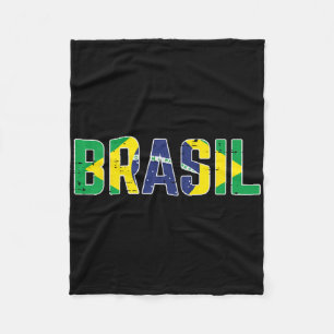 Brasil Flag Brazilian Soccer Fan Men Women Boys Gi Fleece Blanket