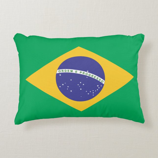 Brasil flag decorative cushion (Front)