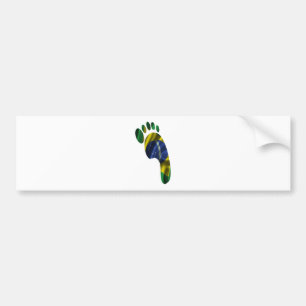 BRASIL FLAG FOOT PRODUCTS BUMPER STICKER