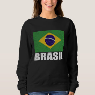 Brasil Flag Grunge Vintage Souvenir Brazil Sweatshirt