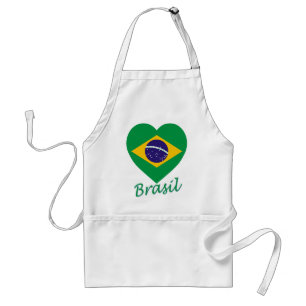 Brasil Flag Heart Standard Apron