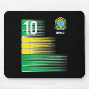 Brasil Flag Number 10 Brazil Soccer Men Women Boys Mouse Mat