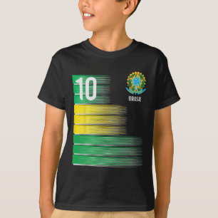 Brasil Flag Number 10 Brazil Soccer Men Women Boys T-Shirt
