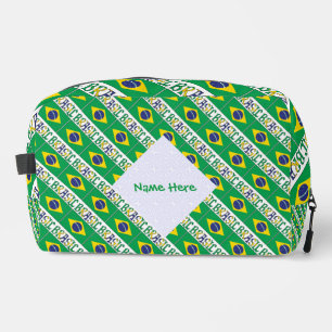 Brasil Flag Personalised Tiled Travel Dopp Kit