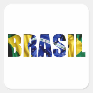 Brasil Flag Square Sticker