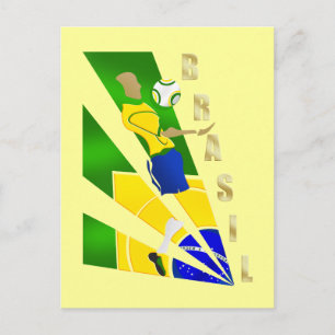Brasil Graphic Chest control futebol Brazil gifts Postcard
