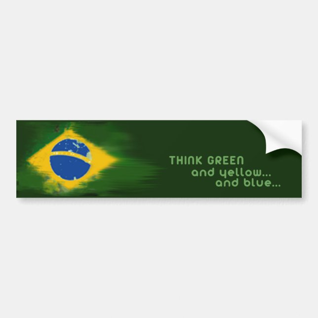 Brasil green and yellow bumper sticker (Front)