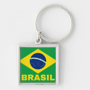 Brasil in Brazilian Flag Key Ring