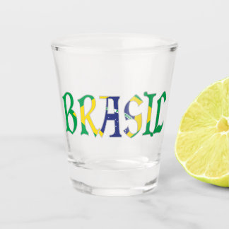 Brasil in Flag Colours Shot Glass
