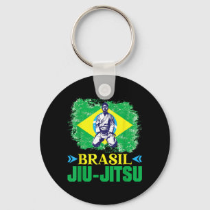 Brasil Jiu-Jitsu Brazilian Flag Martial Arts Key Ring