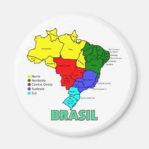 Brasil. Regions in Colour Magnet