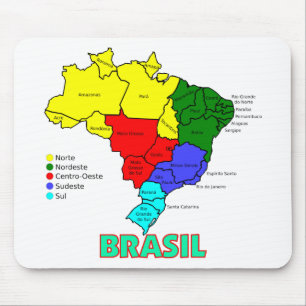 Brasil. Regions in Colour Mouse Mat