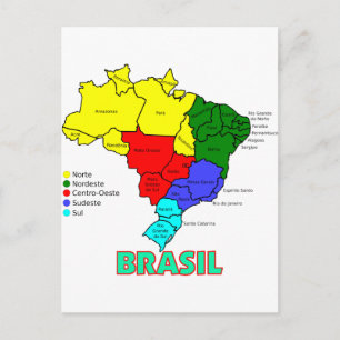Brasil. Regions in Colour Postcard