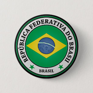 Brasil Round Emblem 6 Cm Round Badge