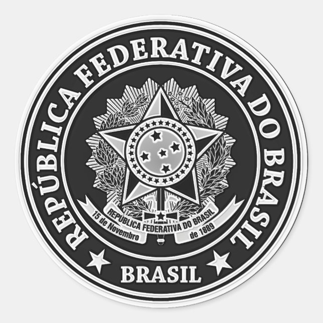 Brasil Round Emblem Classic Round Sticker (Front)