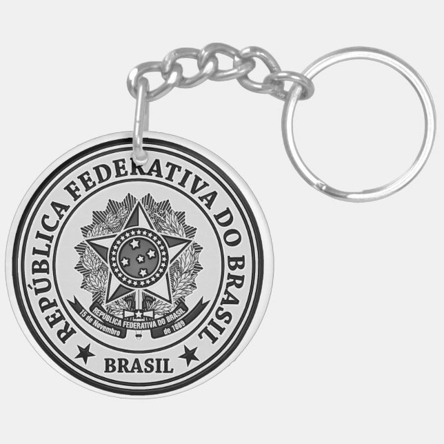 Brasil Round Emblem Key Ring (Back Right)