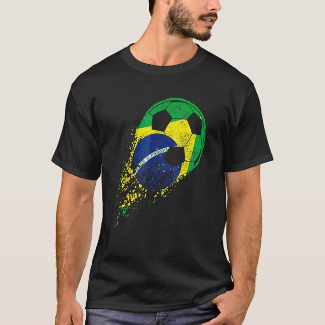Brasil Soccer Brazil Brasilian Flag Pride Soccer P T-Shirt (Front)