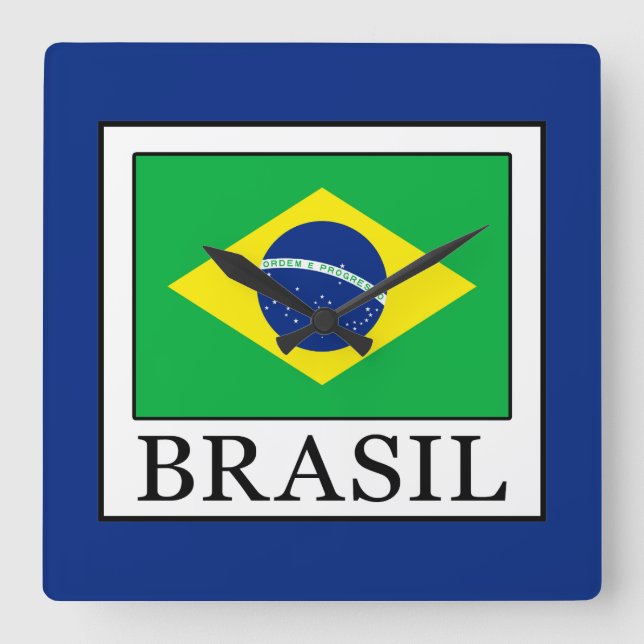 Brasil Square Wall Clock (Front)