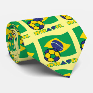 Brasileiro Futebol e Bandeira Brasil in Portuguese Tie