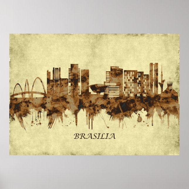 Brasilia Brazil Cityscape Poster (Front)