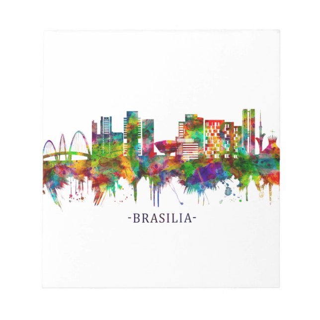Brasilia Brazil Skyline Notepad (Front)