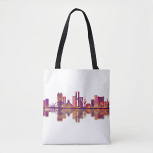 Brasilia Brazil Skyline Tote Bag