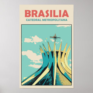Brasilia Catedral Metropolitana, Brasil Postcard Poster