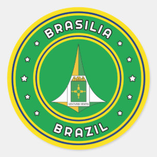 Brasilia Coat Of Arms Brazil Classic Round Sticker