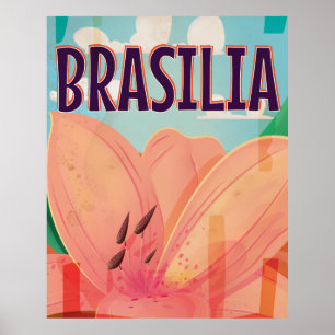Brasilia Vintage Travel Poster