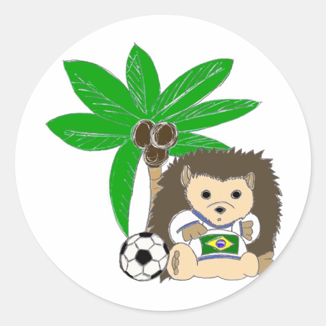 Brasilian HedgeHog Classic Round Sticker (Front)