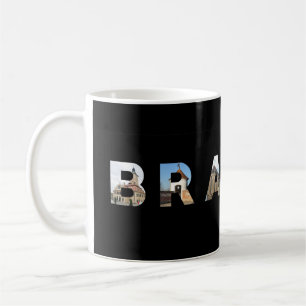 brasov city romania landmark inside name symbol coffee mug