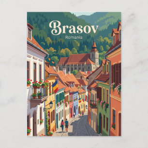 Brașov Old Town Alley Romania Postcard