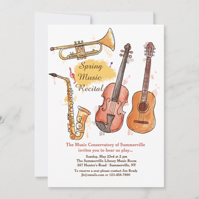 Brass and String Instruments Invitation (Front)