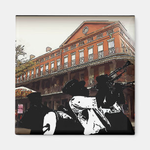 Brass Band French Quarter New Orleans Magnet