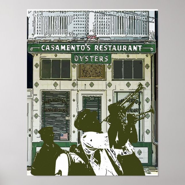 Brass Band New Orleans Magazine Street Poster (Front)