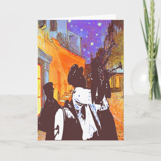 Brass Band, Night Cafe Card (Front)