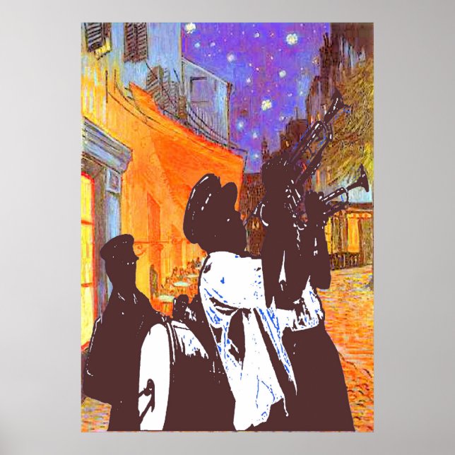 Brass Band, Night Cafe Poster (Front)