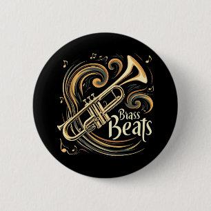 Brass Beats Trumpet Player Groove 6 Cm Round Badge