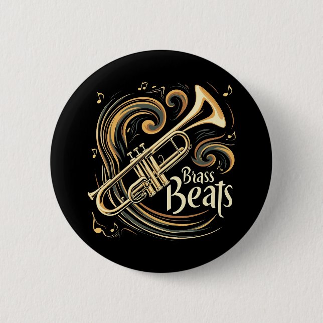 Brass Beats Trumpet Player Groove 6 Cm Round Badge (Front)