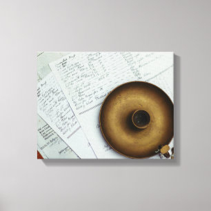 brass candle holder canvas print