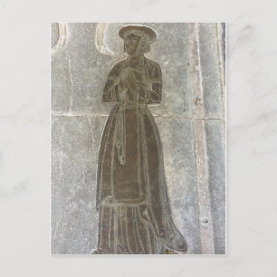Brass effigy of a woman postcard