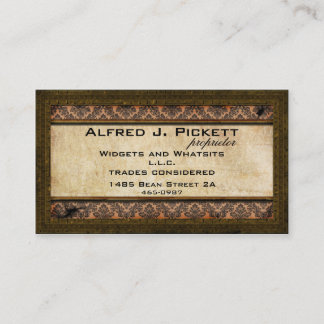 Brass Frame Steampunk Cogs Business Card