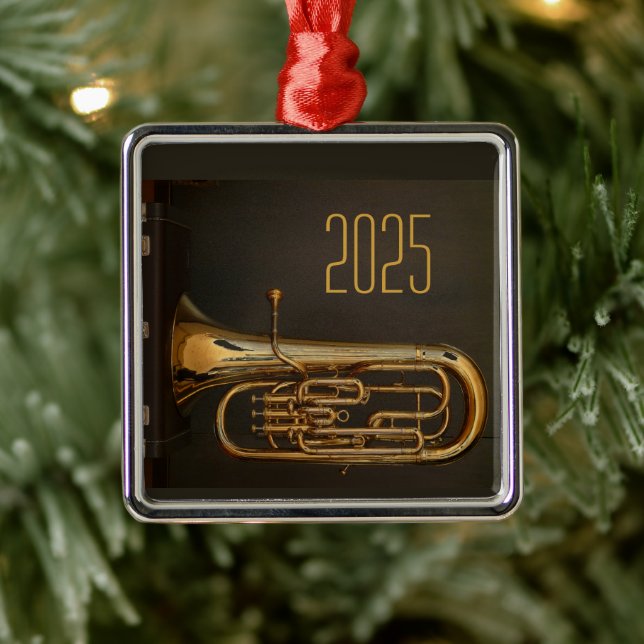 Brass Horn Christmas Ornament (Tree)