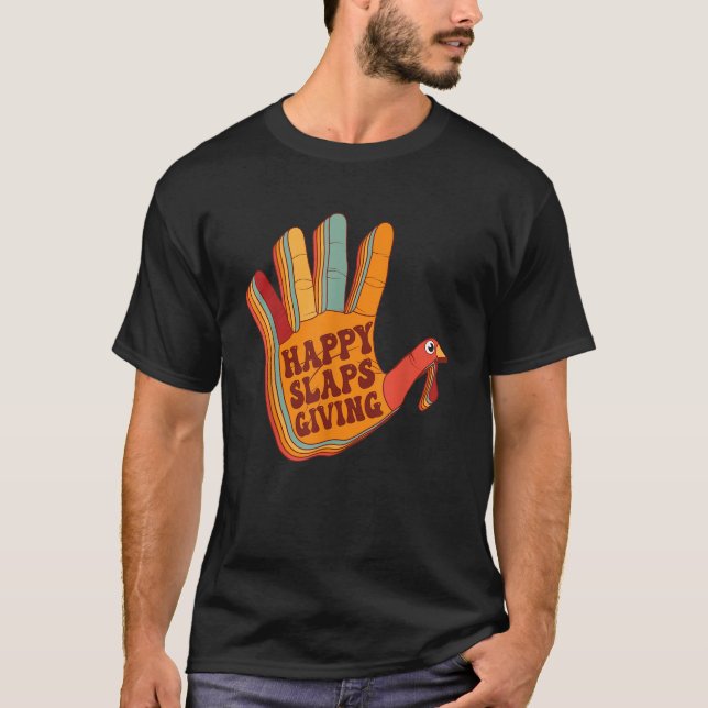 Brass Instrument Attire Happy Slapsgiving Groovy R T-Shirt (Front)