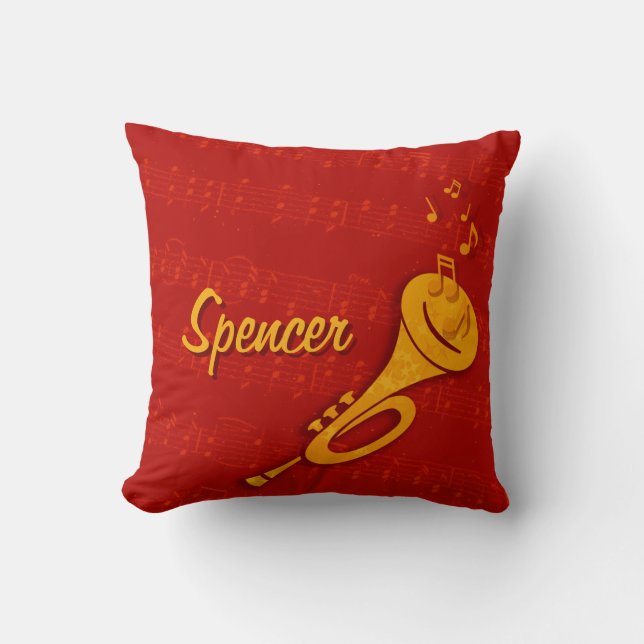 Brass instrument personalised name pillow (Front)