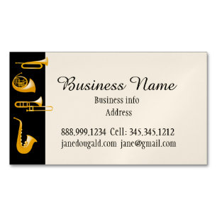 Brass Instruments Musician Music  Magnetic Business Card