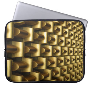 Brass metal frame laptop sleeve