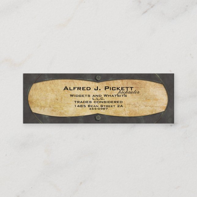 Brass Plate Frame Mini Business Card (Front)