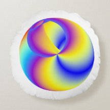 Brass Rainbow Round Throw Pillow