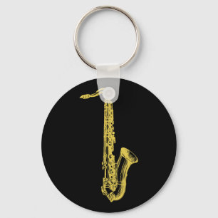 Brass Sax Key Ring